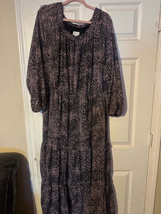 Ava & Viv Dresses & Skirts - Ava & Viv Pink and Black Printed Maxi Dress